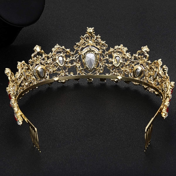 Krystal Bryllupskrone med Kam Parad Tiara Kroner Strass Krone