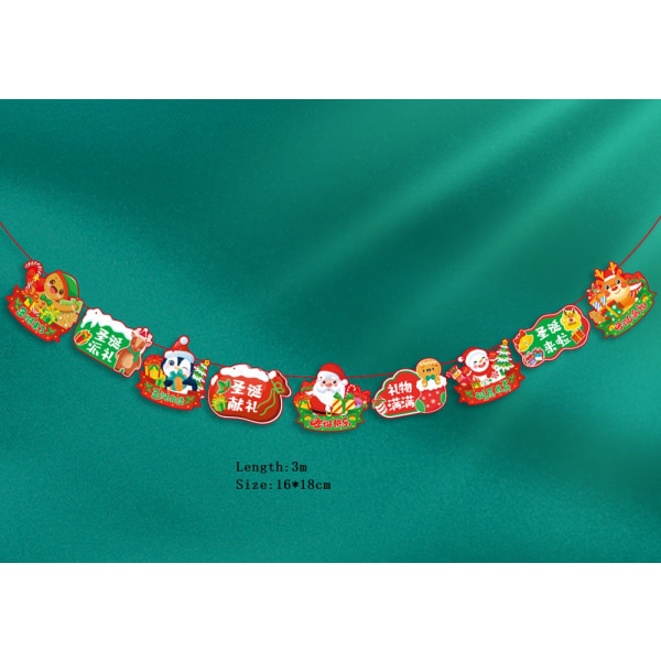 Joulun riippuva lippu Holiday Party Decoration Lumiukko Vanha mies riippuvat liput 5