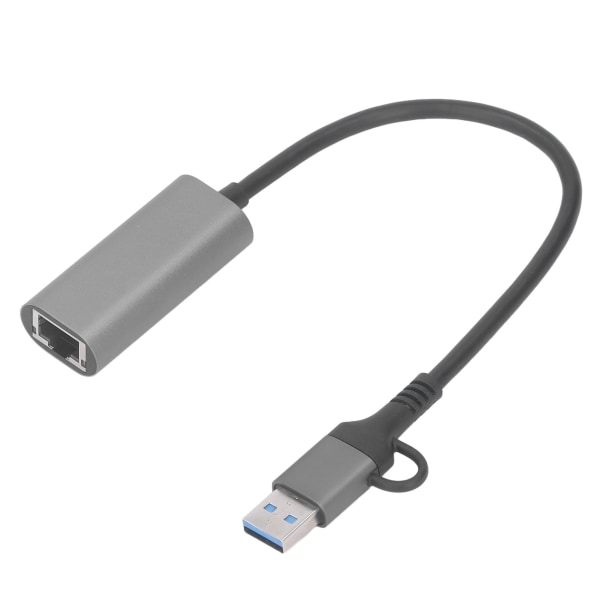 USB till Ethernet-adapter Typ C RJ45 1000 Mbps Aluminiumlegering Plug and Play USB 3.0 Hub för Laptop Dator Telefon RJ45 1000 Mbps