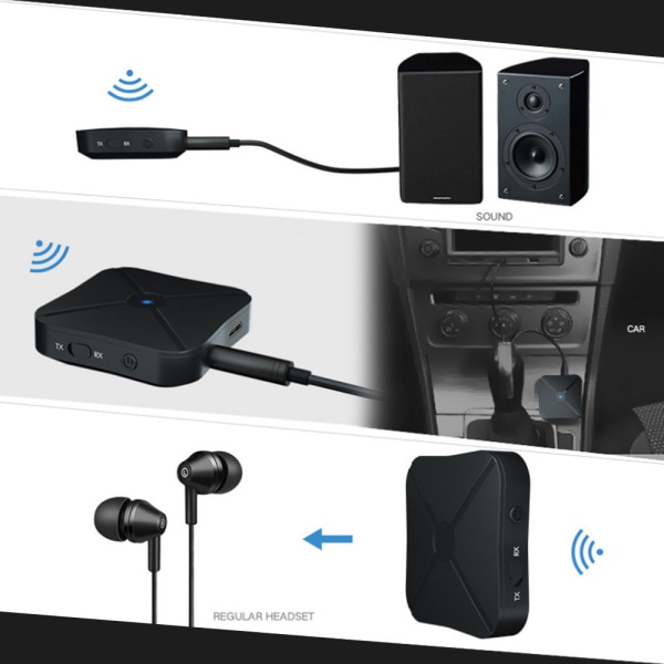 Bluetooth sändare mottagare adapter 2 i 1 trådlös stereo