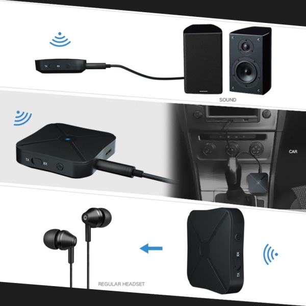 Bluetooth-sender og -mottakeradapter 2 i 1 Trådløs stereo