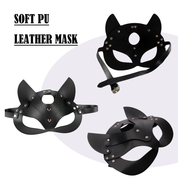 Fox læder maske øjenmaske Rosa