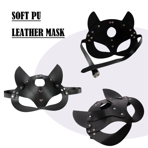 Ögonmask i rävläder Rosa