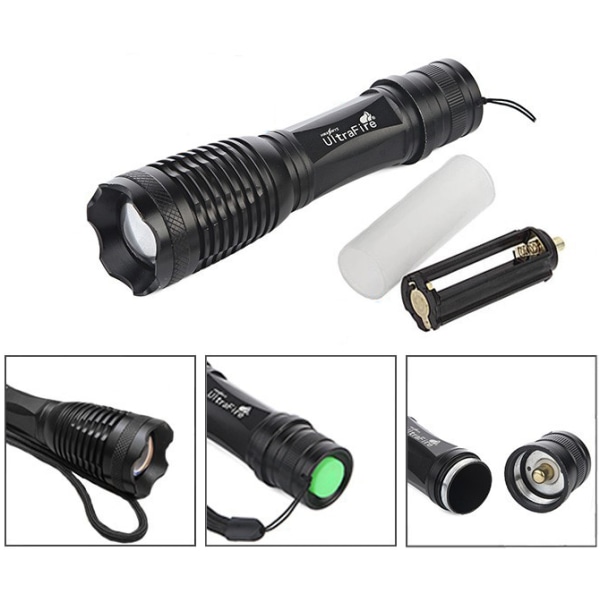 Ultrafire LED-taskulamppu XM-L T6 - 2000LM Musta