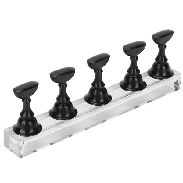Neglekunst Display Øvelsesstativ Magnetisk Negle Fingernegl Tip Holder Manicure Sæt Værktøj Sort