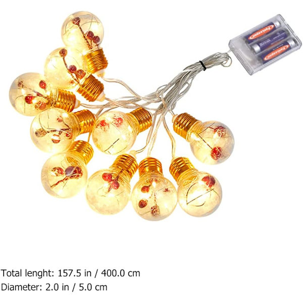 Jul LED-ljusslingor 10 Ljusslingor Utomhusdekoration