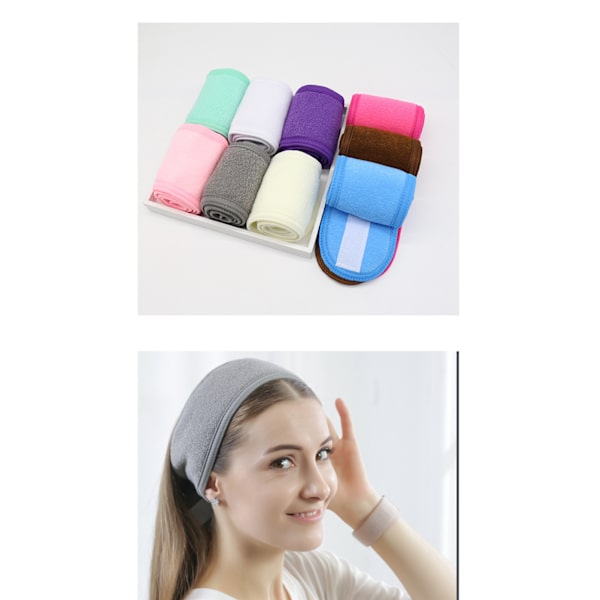 Hårbånd Dobbelt Lag Konfinering Hodeplagg Vask Ansikt Hårbånd Løping Fleece på En Side Hårbånd 5pcs Color Random