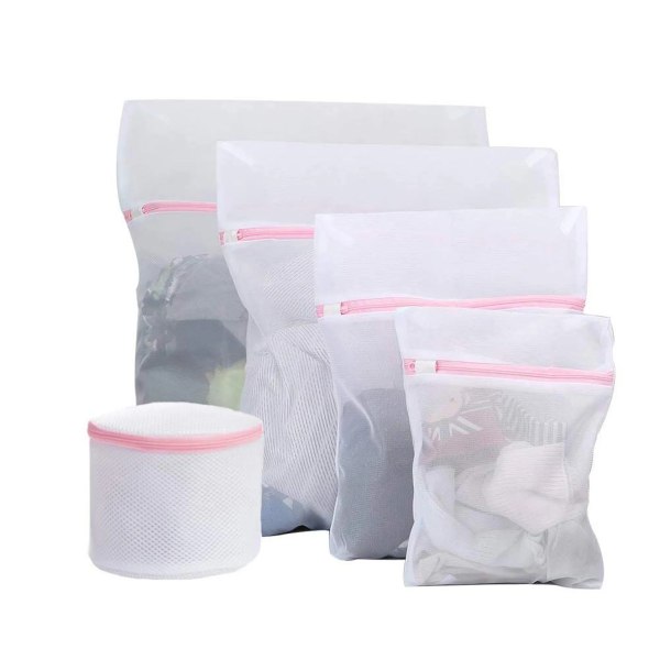 5 pcs laundry bag with fine mesh polyester thickened mesh bag