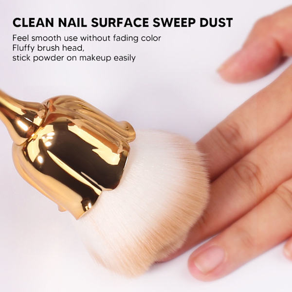 2 st Nageldammborste Ros Soft Borste Nagelsalongsdamm Remover Rengöring Damm Nagelsalong Verktyg