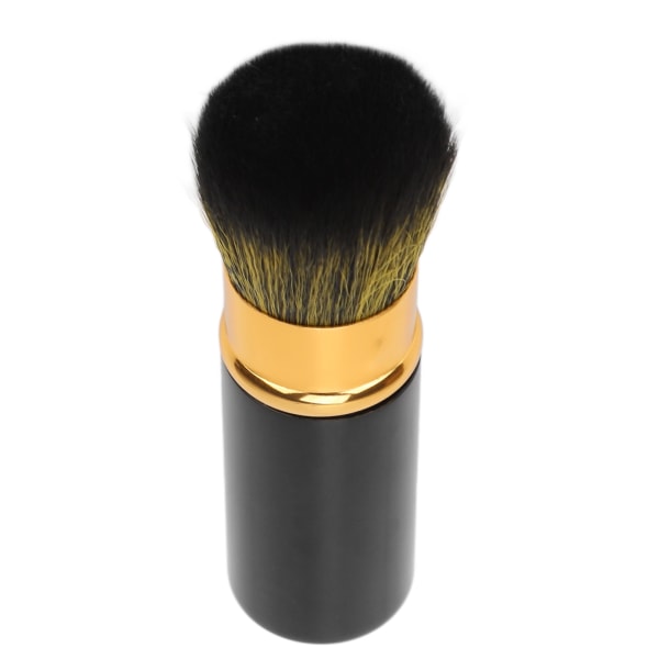 Infällbar sminkborste Reseportabelt mjukt hår Lös pulverborste Kosmetiskt verktyg för makeupartist Svart