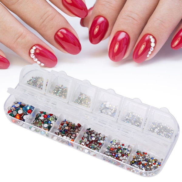 12 Fack Nagelkonst Strass DIY Nageldekoration Makeup Glitter Pärlor Manikyr Verktyg 5#