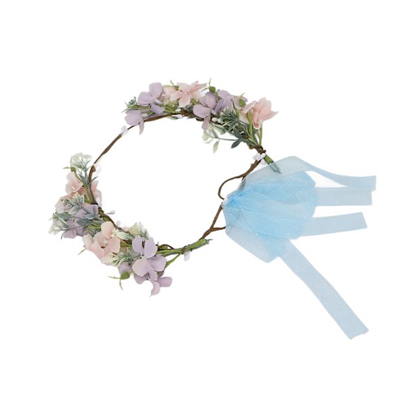 Blomsterhodeband Justerbar Elegant Utseende Utsøkt Håndverk Blomsterkrans Krone for Bryllup Fest Festivaler