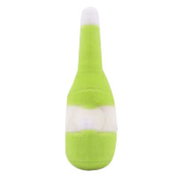 Plysj kjæledyr leketøy vinflaske form Bitebestandig kjedsomhet lindring tenner sliping hund tygge leke gressgrønn