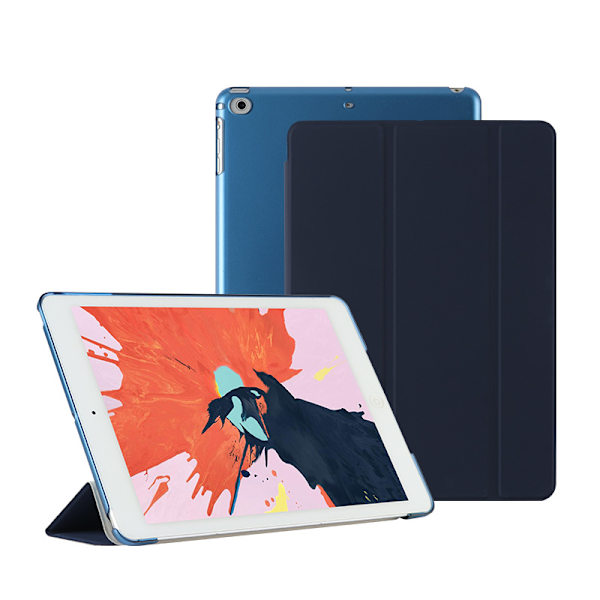 Passar iPad 10.2 skyddande fodral, Air34 läderfodral, Pro11 Apple surfplatta intelligent sömn hårt skal Deep Blue IPad mini1/2/3 (7.9 inches)