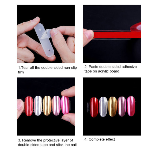 10 stk. Neglekunst Akrylstrimler Display Transparent Manicure DIY Neglesalon Tilbehør 10 stk.