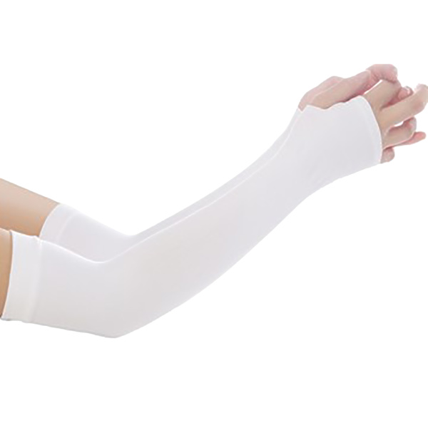 UV Solbeskyttende Armsleeves til Mænd og Kvinder - Is Silke Kølende Armsleeves med Tommelhul til Sommer Udendørs Sport Havearbejde Kørsel Cykling Hvid