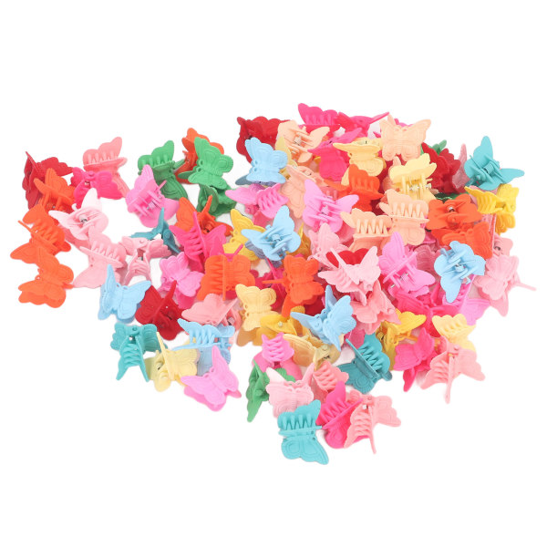 100 stk. Mini Butterfly Hårklemmer for Småjenter Fargerike Hårtilbehør Søte Butterfly Hårklemmer