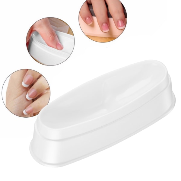 Bærbar Hvid Negle Dip Pulver Bakke Manicure Form Neglebeholder