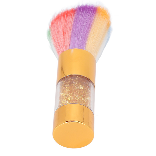 Bærbar Enkelt Farverig Makeupbørste Fluffy Blushbørste Neglekunst Støv Rengøringsbørste Guld