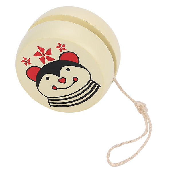 Söt tecknad trä-yo-yo boll leksak tidig utbildning leksak för barn (Bi)