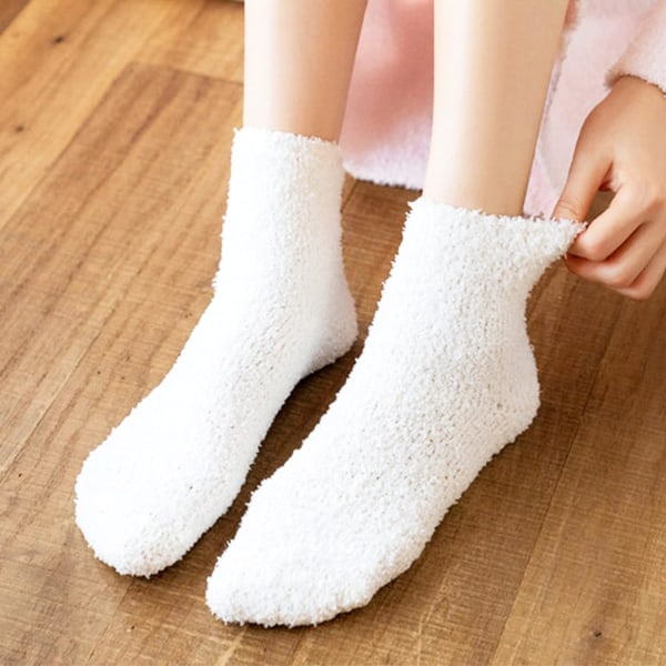 Fuzzy Socks for Women Varme Myke Fluffy Sokker Comfy Slipper Koselige Sokker til vinteren One Size