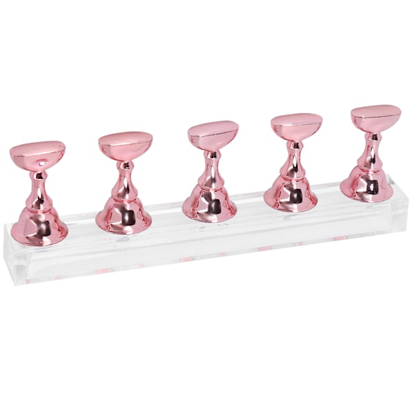 Nagelkonst Display Stativ Magnetisk Nagel Fingernagel Spets Hållare Manikyr Set Verktyg Rosrosa
