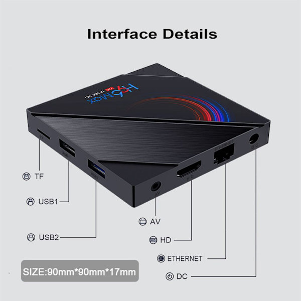 H96 Max Smart TV Box Set Top Box EU STIKK 4GB+32GB 4GB+32GB