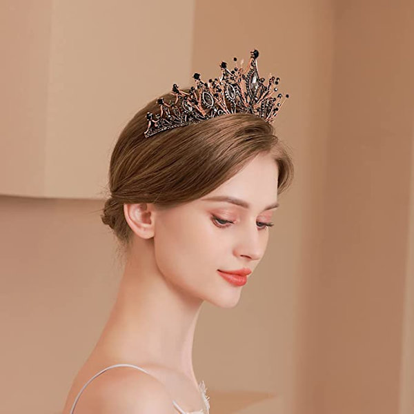 Tiara, krystallkrone, for brud, prinsesse diadem, bryllupstiara