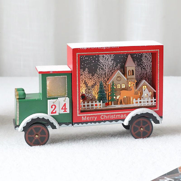 Julkalender i trä med låda