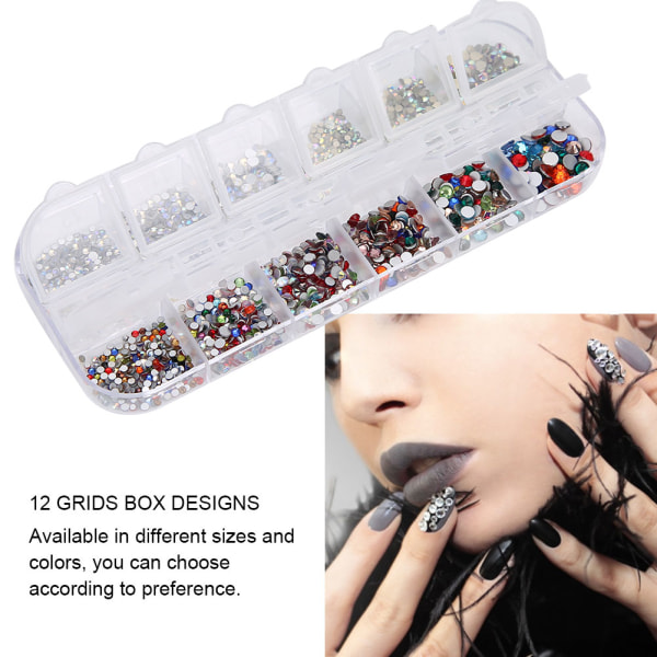 12 Fack Nagelkonst Strass DIY Nageldekoration Makeup Glitter Pärlor Manikyr Verktyg 5#