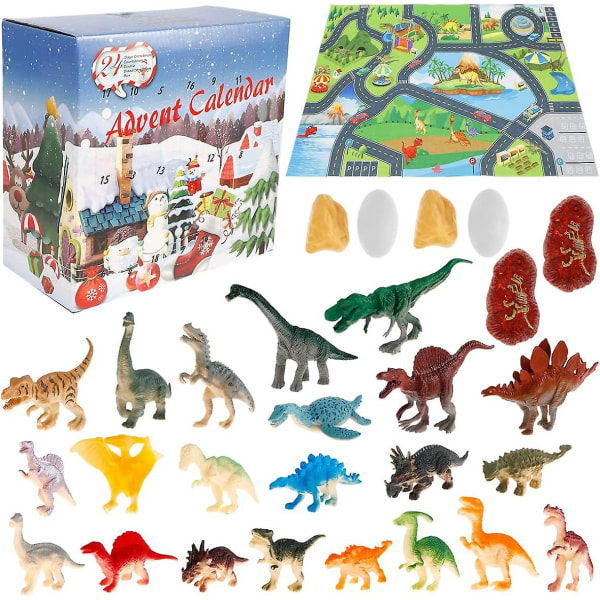 Hett säljande julnedräkning Dinosaurieblindbox Adventskalender Diy Tyrannosaurus Set B