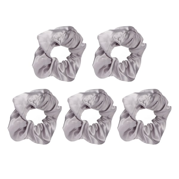 5 stk. Lyse Scrunchies Lysende Grå Satin Elastisk Glød i Mørke Hår Scrunchie til Kvinder