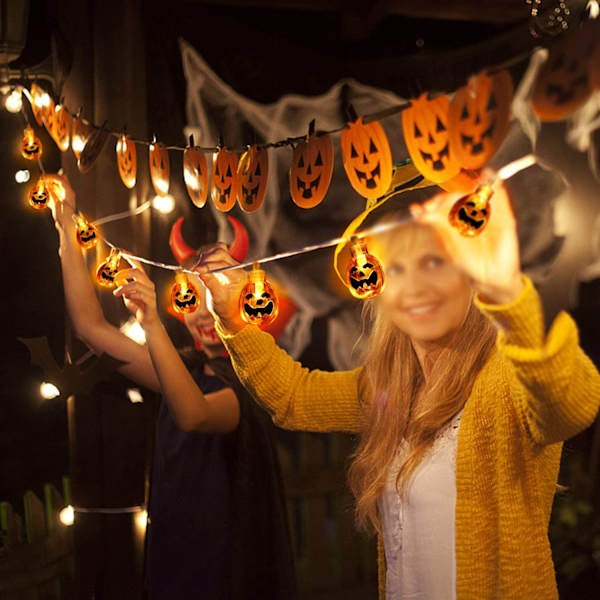 30 LED Halloween-lamper flerfarvet, halloweenlamper