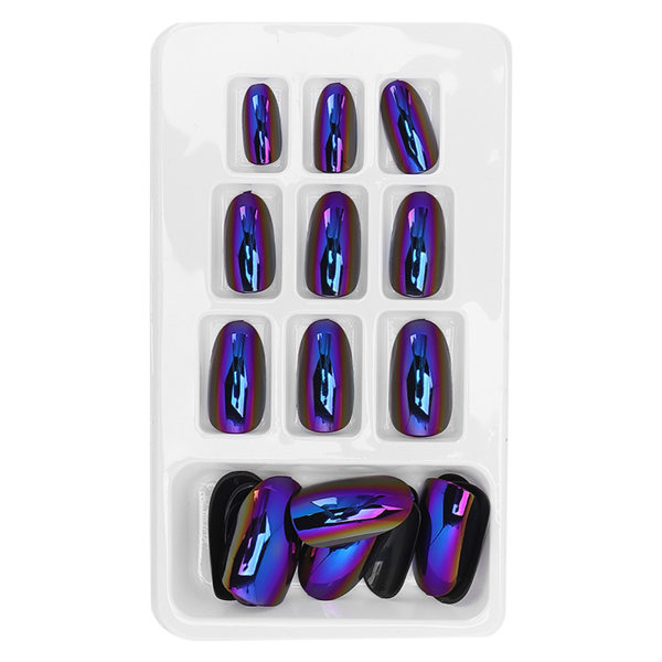 24 st Fashionabla falska naglar löstagbara ljusa färger falska nagelplåster Cover Nail Art Tips05