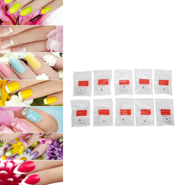 500 stk Falske Negletips Kunstige Franske Halv Manicure Negletips Neglekunst Tilbehør Transparent