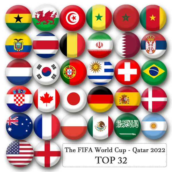 32 st World Cup Flag brosch
