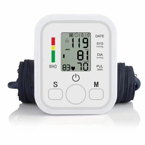 Arm type elektronisk blodtryksmåler, husholdningselektronisk blodtryksmåler, fuldautomatisk arm type blodtryksmåler= Voice version