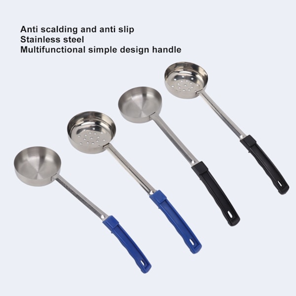 Sauce Spoon Pizza Multifunktionel Madkvalitets Rustfrit Stål Spredningsmåleske til Køkkenmadlavning Sort 6oz (Ske Uden Huller)