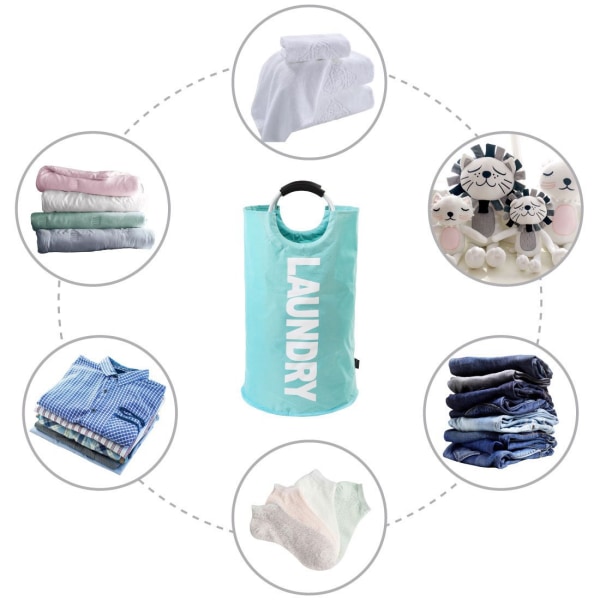 Stor hopfällbar tvättkorg väska (7 färger) för sovrum grey