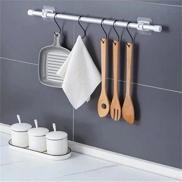 2-pack - Gardinstångshållare självhäftande - Gardinstångshållare Vit white