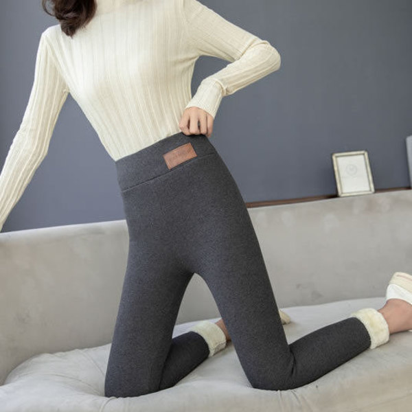 Vuoratut talvilegginsit korkea vyötärö fleece-sukkahousut