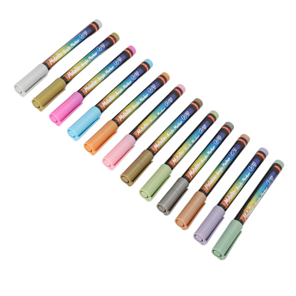 12 st Nail Graffiti Dotting Pen Hög Elasticitet DIY Färgglada Ritning Naglar Konst Målnings Pen för Dagligt Liv