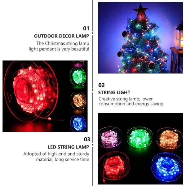 RGB USB Jul Dekorative LED Lyslenke Juletre Pynt