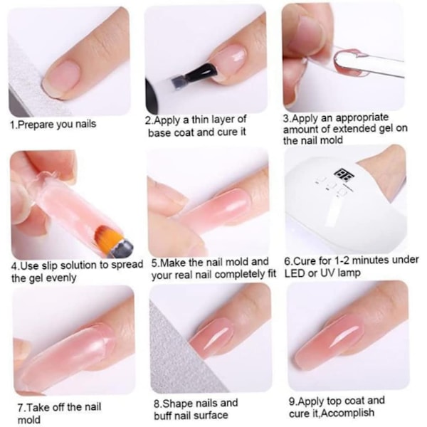 16-delars nagelgel-färgset nagelset polygel-set