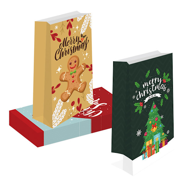 2023 Ny Jul Glædelig Jul Fest Dekoration Tegneserie Juletræ Slik Gavepose 2 12pcs/Set