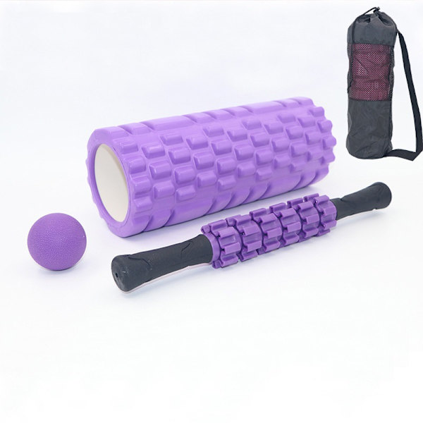 Skumrulle för muskelavslappning, yogastång, träningsrulle, rulle för ben, Langya massage-set C