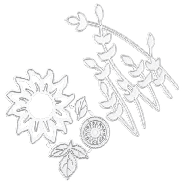 Metalliska Stansformar Solros Metall Prägling Stansform Set Die Cuts för Korttillverkning Scrapbooking DIY Kort