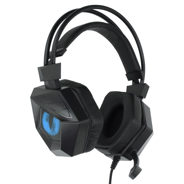 Gaming Headset Støjreducerende USB 3.5mm Interface Over Ear RGB Hovedtelefon med Mikrofon til PS4 PC Bærbar Sort Blå
