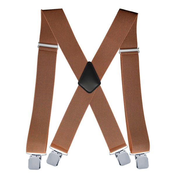 5 cm elastisk skulderrem for menn med 4 X-formede justerbare seler 10 Brown