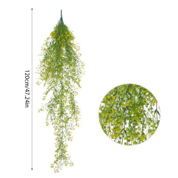 Konstgjord hängande växt av konstgjord silkesblomma, 120 cm gul